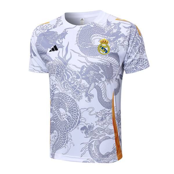 Camiseta Entrenamiento Real Madrid 2024 2025 Blanco Gris 2